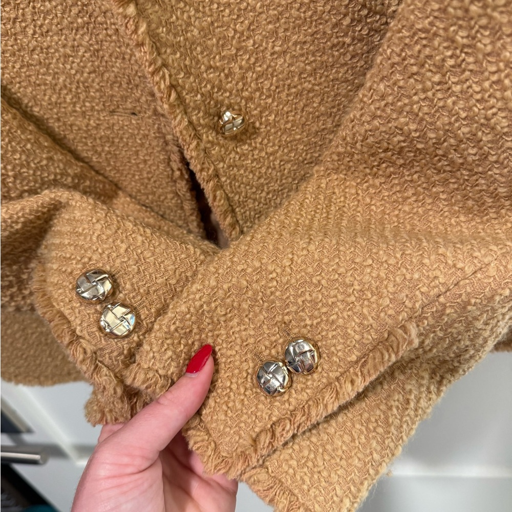 Ann Taylor Camel Bouclé Tailored Blazer - Picture 2 of 4